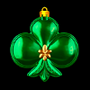 Weihnachtsbaumspielzeug in Form einer grünen Keule Zeichen in Royal Xmass 2
