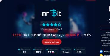 A 125% Welcome Bonus of up to 100 Euros at Mr. Bit Casino: Willkommensbonus