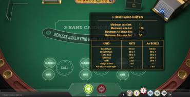 3-Hand Casino Hold'em: Abfindungen