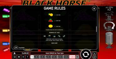 Black Horse: Auszahlungstabelle