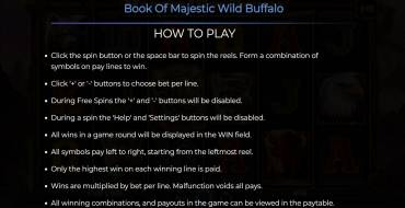 Book of Majestic Wild Buffalo: Regeln