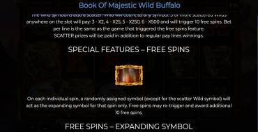 Book of Majestic Wild Buffalo: Einzigartige Merkmale