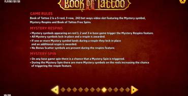 Book of Tattoo 2: Regeln