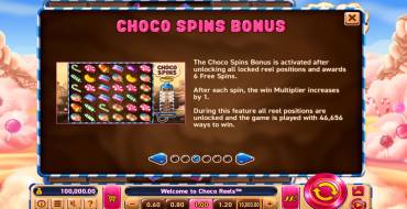 Choco Reels: Gratisdrehs und/oder Neudrehungen