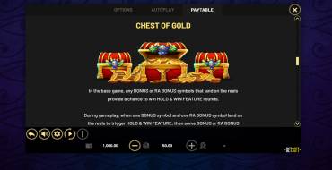 Coins of Ra Hold&Win: Bonus Spiele