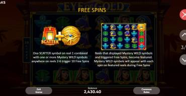 Eye of Gold: Gratis-Spins