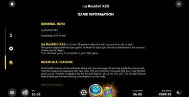 Icy Rockfall X25: Regeln