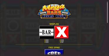 Mega Bars: Big Hit Jackpot King: Auszahlungstabelle