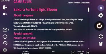 Sakura Fortune Epic Bloom: Regeln