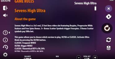 Sevens High Ultra: Regeln