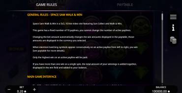 Space Sam Walk & Win: Regeln