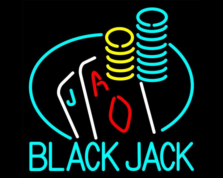 Neonschild BlackJack